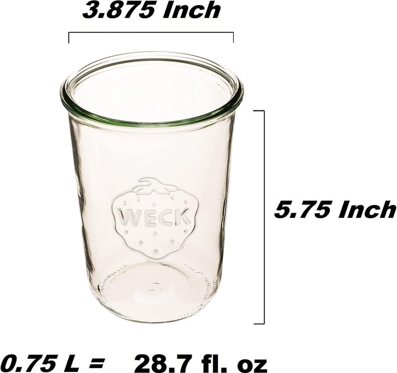 Weck Canning Jar 743-3/4 L Weck Mold Jars made of Transparent Glass - Eco-Friendly Canning Jar - Food Storage Containers with Lids Airtight â€“ 1 Jar with Keep Fresh Cover - Image 2